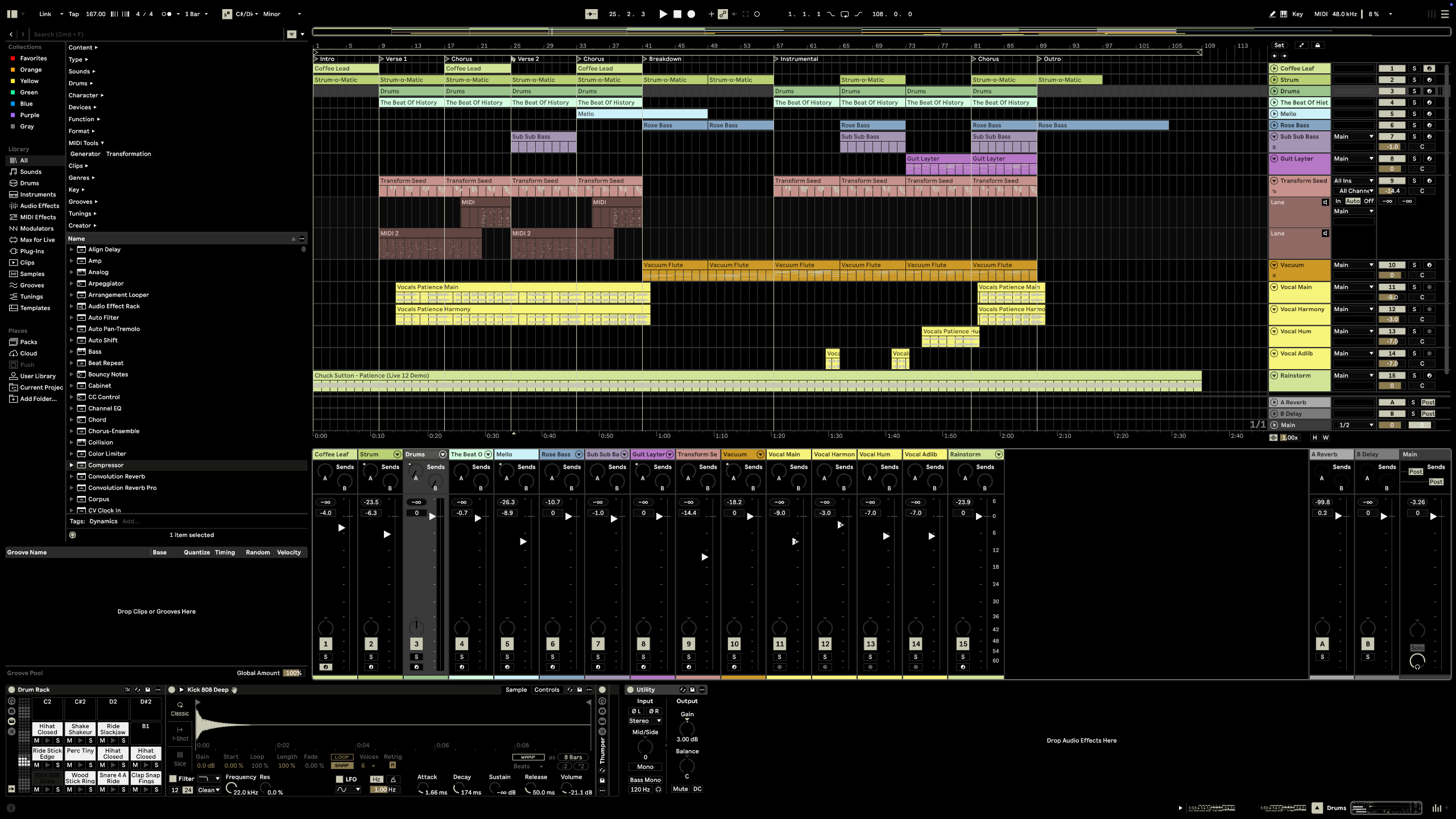 REVST Ableton skin arrangement and sidebar view